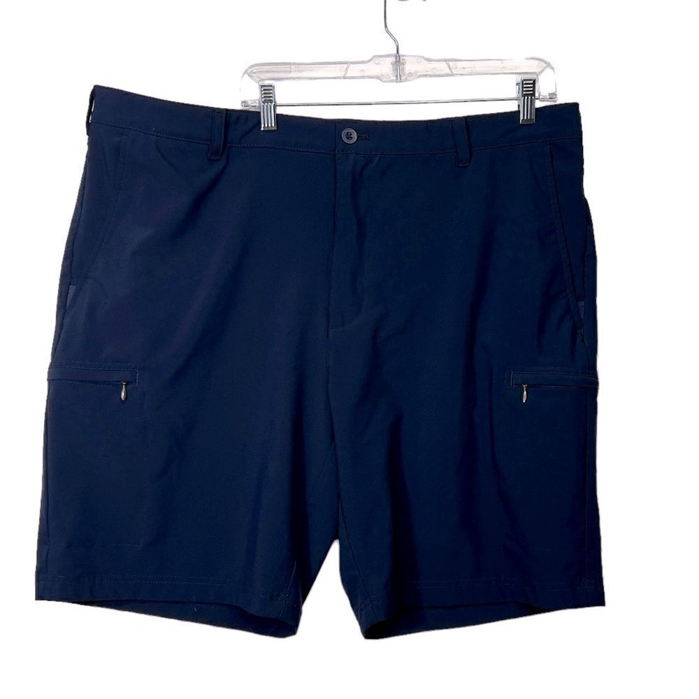 Izod Golf Mens Shorts Navy Blue Size 42 Swingflex Straight Fit Stretch Sporty
